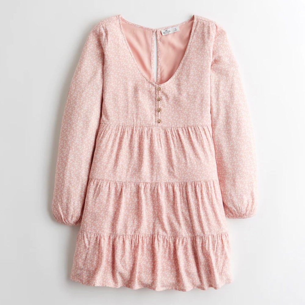 NWOT Hollister Pastel Pink Floral Babydoll Dress